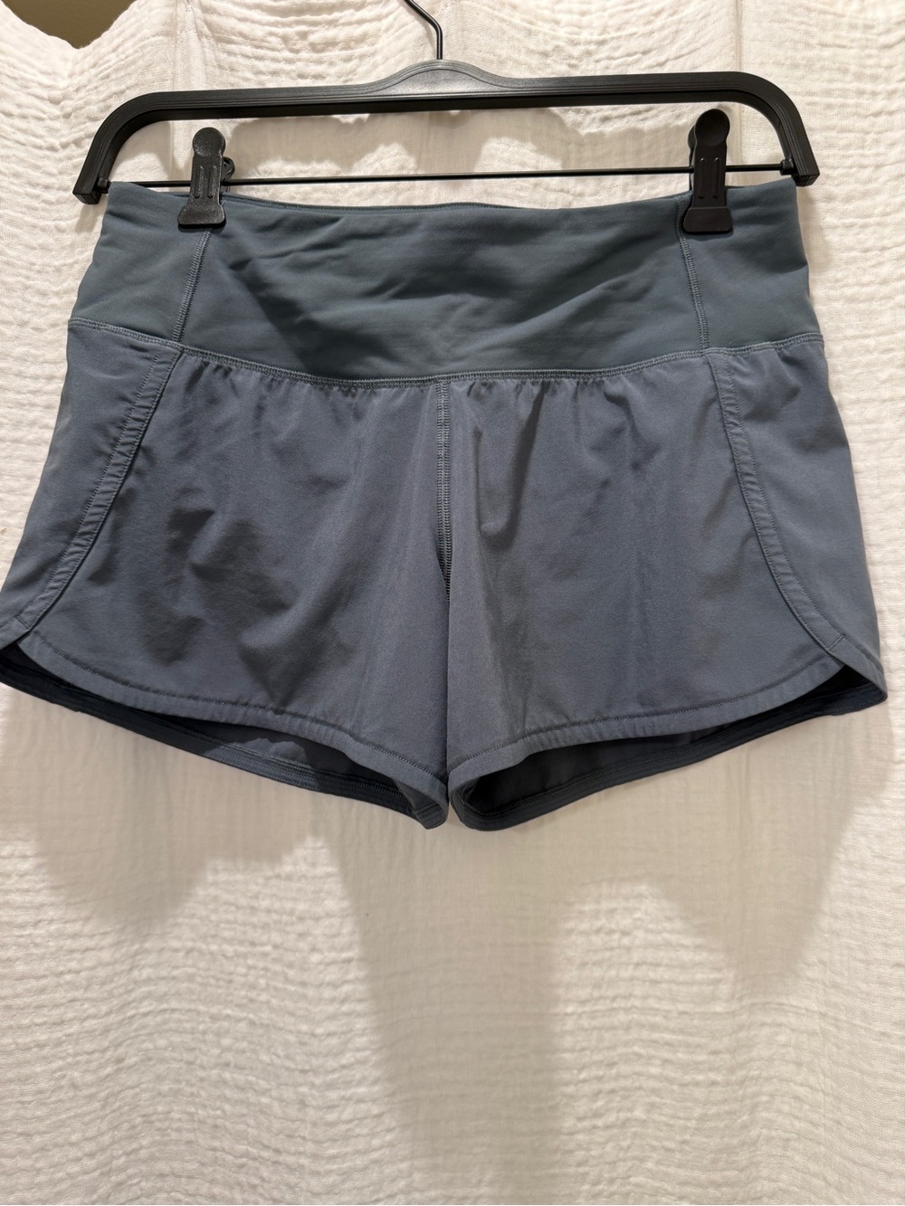 Lululemon Run Times Lined Athletic Running Shorts - Grey / Blue - Size 4